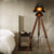 cheap Table&amp;Floor Lamp-Cinema Projector Floor Lamp, Farmhouse Tripod Lamp for Bedrooms Vintage Steampunk Adjustable 59&quot; Black Metal Camera Wooden High Lights for Study Corner, Office,Brown