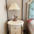 cheap Bedside Lamp-Vintage Table Lamp Wooden with Tapered Drum Fabric Shade Table Lamp Living Room, 5W Bedroom Study Desk Lamp 110-240V