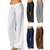 preiswerte Unterteile-Damen-Sommerhose aus 100 % Baumwolle in Übergröße, lässig, knöchellang, hoher Bund, einfarbig, Kordelzug, weites Bein, bequem, schnelltrocknend, weich, mikroelastisch, schwarz, weiß, dunkelblau, braun, Sommer, Frühling, Herbst, locker geschnitten