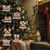 abordables Adornos para el árbol de Navidad-decoraciones para árboles de navidad familia de renos linda pareja ciervos brillantina sombrero de navidad tradicional rudolph surtido colgante de navidad lindo ciervo festivo regalo de invierno