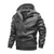 cheap Men’s Furs &amp; Leathers-Men&#039;s Faux Leather Jacket Durable Casual / Daily Daily Wear Vacation To-Go Zipper Hooded Warm Ups Comfort Leisure Jacket Outerwear Solid / Plain Color Pocket Coffee Gray Black / Winter / Fall