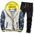 cheap Men-Men&#039;s Hoodies Set Black Blue Light Grey Gray Hooded Camo / Camouflage Zipper Pocket 2 Piece Sports &amp; Outdoor Daily Sports Sportswear Casual Thin fleece Winter Clothing Apparel Hoodies Sweatshirts