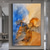 cheap Abstract Paintings-Handmade Oil Painting Canvas Wall Art Decor Abstract Colored Mountain Painting Original Landscape Painting for Home Decor With Stretched Frame/Without Inner Frame Painting