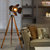 cheap Table&amp;Floor Lamp-Cinema Projector Floor Lamp, Farmhouse Tripod Lamp for Bedrooms Vintage Steampunk Adjustable 59&quot; Black Metal Camera Wooden High Lights for Study Corner, Office,Brown