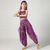 cheap Kids&#039; Dancewear-Belly Dance Kids&#039; Dancewear Top Side Draping Ruching Splicing Girls&#039; Performance Training Short Sleeve Natural Polyester Sequined