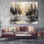 cheap Abstract Paintings-Handmade Oil Painting Canvas Wall Art Decor Abstract Knife Painting Landscape Black For Home Decor Rolled Frameless Unstretched Painting