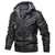 cheap Men’s Furs &amp; Leathers-Men&#039;s Faux Leather Jacket Durable Casual / Daily Daily Wear Vacation To-Go Zipper Hooded Comfort Leisure Jacket Outerwear Solid / Plain Color Pocket Black Brown Gray