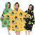 billige Kigurumi-pysjamas-Karneval Figurer Oversized hetteteppe Bærbart teppe med lomme Hai Kat Dinosaur Onesie-pysjamas Kigurumi pyjamas Til Barne Voksne Damer og Herrer Gutter og jenter Karneval Maskerade Tegnefilm