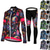 abordables Conjuntos de Ropa de Mujer-Mujer Manga Larga Maillot de Ciclismo con Mallas Invierno Malla Licra Poliéster Verde Negro Morado Flores Botánica Gracioso Bicicleta Camiseta / Maillot Medias / Mallas Largas Resistente a los rayos