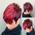 ieftine Peruci Calitative-perucă pixie roșie ombre perucă sintetică naturală scurtă stratificată cu breton peruci scurte ombre burgundy pixie tuns peruci pentru femei peruci scurte pentru femei de culoare peruci pentru femei