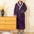 preiswerte Männer-Herren Morgenmantel Bademantel Einfarbig Modisch Einfach Plüsch Heim Polyester Flanell Komfort Warm Tiefer Ausschnitt Lange Robe Tasche Gürtel inbegriffen Winter Rote Marineblau
