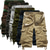 baratos Clássico-Homens Bermuda Cargo Shorts de Trilha Perna Cordão Bolso multi Vários bolsos Tecido Respirável Exterior Comprimento da panturrilha Casual Diário Roupa de rua à moda Preto Vinho Sem Elasticidade