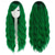 baratos Perucas Sintéticas sem Touca-perucas verdes para mulheres longas encaracoladas onduladas ombre peruca de cabelo verde com franja perucas sintéticas naturais fofas para perucas de festa perucas do dia de são patrício