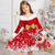 cheap Dresses-Kids Girls&#039; Christmas Dress Dress Snowflake Dress Elk Snowflake Long Sleeve Christmas Gifts Casual Fur Trim Crewneck Adorable Daily Polyester Above Knee Casual Dress Swing Dress A Line Dress Fall