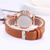 voordelige Quartz-horloges-Moederdag cadeau voor vrouwen horloge luxe casual kwarts legering horloge dames mode stijlvolle roestvrijstalen wijzerplaat casual armband leer polshorloge