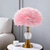 cheap Table&amp;Floor Lamp-Pink Feather Table Lamp, Modern Bedside Light Iron Feather Lamp Bedroom Desk Night Light Lampshade Decorations