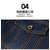 זול הלבשה עליונה בג&#039;ינס-שרוול ארוך שרוול דש מעיל מעיל ג&#039;ינס ג&#039;ינס שחור מצמר צמר (0047-כחול כהה-מ &#039;)