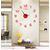 abordables Sculptures-Horloge murale lumineuse créative 3D, horloge silencieuse en acrylique phosphorescente pour décoration de salon