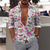 billiga Skjortor med tryck för män-Herr Skjorta Grafisk skjorta Aloha skjorta Blommig Nedvikt Vit Rodnande Rosa Blå Purpur Grön Ledigt Dagligen Långärmad Mönster Button-Down Kläder Sport Mode Designer Ledigt