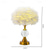 cheap Table&amp;Floor Lamp-Pink Feather Table Lamp, Modern Bedside Light Iron Feather Lamp Bedroom Desk Night Light Lampshade Decorations