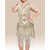 ieftine Rochii din anii 1920-Urlați 20 de ani Anii 1920 Miezul zilei Rochii Rochie Flapper Rochie de bal Mărime Plus Normal Fără mâneci Gatsby Charleston Invitat la nuntă Paiete În V Costume de fancy Pentru femei Carnaval