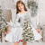 cheap Dresses-Kids Girls&#039; Christmas Dress Dress Snowflake Dress Animal Elk Snowflake Long Sleeve Casual Crewneck Adorable Daily Polyester Above Knee Casual Dress Swing Dress A Line Dress Fall Winter 3-10 Years