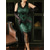 ieftine Rochii din anii 1920-Urlați 20 de ani Anii 1920 Miezul zilei Rochii Rochie Flapper Rochie de bal Mărime Plus Normal Fără mâneci Gatsby Charleston Invitat la nuntă Paiete În V Costume de fancy Pentru femei Carnaval