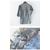 billige fritidsskjorter for menn-menns henley-hals uformell sommer-enfarget skjorte 3/4 knapp ned behagelige halvermet retro myke skjorter grå