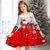 cheap Dresses-Kids Girls&#039; Christmas Dress Dress Snowflake Dress Animal Elk Snowflake Long Sleeve Casual Crewneck Adorable Daily Polyester Above Knee Casual Dress Swing Dress A Line Dress Fall Winter 3-10 Years