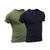 Χαμηλού Κόστους Ανδρικά μπλουζάκια casual-ανδρικό σετ 2 τεμαχίων μπλουζάκι με λαιμόκοψη πλήρωμα μονόχρωμο λευκό&amp;μπλε λευκό πράσινο μαύρο+στρατοπράσινο ναυτικό μπλε+μαύρο σκούρο γκρι+πράσινο στρατό στάμπα casual γιορτινά κοντομάνικα ρούχα αθλητικά ρούχα