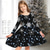 cheap Dresses-Kids Girls&#039; Christmas Dress Dress Snowflake Dress Animal Elk Snowflake Long Sleeve Casual Crewneck Adorable Daily Polyester Above Knee Casual Dress Swing Dress A Line Dress Fall Winter 3-10 Years