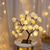 cheap Decorative Lights-LED Rose Flower Table Lamp Valentine Tree Fairy Lights 24LED Rose Flower Tree Lights Valentine&#039;s Day USB Table Lamp Fairy Maple Leaf Night Light Home Party Christmas Wedding Bedroom Decoration Gift