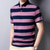 cheap Men&#039;s Classic Polo-Men&#039;s Polo Shirt Golf Shirt Outdoor Street Polo Collar Ribbed Polo Collar Short Sleeve Business Casual Striped Horizontal Stripes Button Front Summer Spring Regular Fit Red Blue Green Polo Shirt