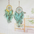 preiswerte Traumfänger-grüner Traumfänger handgefertigtes Geschenk Federhaken Blume Windspiel Ornament Wandbehang Dekor Kunst Boho-Stil 16x65cm/6.3&#039;&#039;x23.6&#039;&#039;