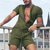 voordelige Casual korte broek-Voor heren Jumpsuit Casual korte broek Vetoketju Zak Effen Comfort Casual Dagelijks Feestdagen Katoenmix Streetwear Stijlvol Zwart Groen