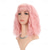 abordables Pelucas de fiesta-Peluca rubia corta con puntas rosas pelucas con flequillo peluca bob mezcla de rubio y rosa peluca rizada y ondulada sintética peluca hasta los hombros para fiestas de Halloween de cosplay