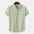 levne pánské neformální košile-Pánské plátěná košile Přehnutý Léto Krátký rukáv Bledě růžová Bílá Světle zelená Bez vzoru Ležérní Dovolená Oblečení