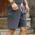 cheap Holiday-Men&#039;s Linen Shorts Summer Shorts Casual Shorts Pocket Drawstring Elastic Waist Plain Calf-Length Outdoor Daily Going out Linen / Cotton Blend Fashion Streetwear Black White Micro-elastic