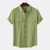 levne pánské neformální košile-Pánské plátěná košile Přehnutý Léto Krátký rukáv Bledě růžová Bílá Světle zelená Bez vzoru Ležérní Dovolená Oblečení