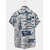 preiswerte Vintage Hemd-Herren Nautisch Hemd Knopfhemd Kurzarm Vintage Mode Designer Lässig Outdoor Ferien Sommer Frühling Umlegekragen Druck Button-Down Blau Weiß Gelb Hellgrün Rosa