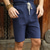 cheap Holiday-Men&#039;s Linen Shorts Summer Shorts Casual Shorts Pocket Drawstring Elastic Waist Plain Calf-Length Outdoor Daily Going out Linen / Cotton Blend Fashion Streetwear Black White Micro-elastic