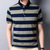 cheap Men&#039;s Classic Polo-Men&#039;s Polo Shirt Golf Shirt Outdoor Street Polo Collar Ribbed Polo Collar Short Sleeve Business Casual Striped Horizontal Stripes Button Front Summer Spring Regular Fit Red Blue Green Polo Shirt