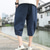 cheap Home-Men&#039;s Linen Shorts Summer Shorts Capri Pants Pocket Drawstring Elastic Waist Plain Comfort Breathable Calf-Length Casual Holiday Going out Linen / Cotton Blend Stylish Classic Black White