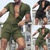 voordelige Casual korte broek-Voor heren Jumpsuit Casual korte broek Vetoketju Zak Effen Comfort Casual Dagelijks Feestdagen Katoenmix Streetwear Stijlvol Zwart Groen