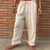 cheap Home-Men&#039;s Linen Pants Trousers Summer Pants Beach Pants Drawstring Elastic Waist Straight Leg Plain Comfort Outdoor Casual Daily Streetwear Stylish Brown Khaki
