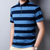 cheap Men&#039;s Classic Polo-Men&#039;s Polo Shirt Golf Shirt Outdoor Street Polo Collar Ribbed Polo Collar Short Sleeve Business Casual Striped Horizontal Stripes Button Front Summer Spring Regular Fit Red Blue Green Polo Shirt