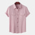 ieftine cămăși casual pentru bărbați-Bărbați cămașă de in Răsfrânt Vară Manșon scurt Roz Deschis Alb Verde Deschis Simplu Casual Concediu Îmbrăcăminte