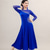 cheap Ballroom Dancewear-Ballroom Dance Dress Rhinestone Splicing Women&#039;s Performance Training Long Sleeve Chinlon Ice Silk