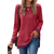 cheap Plain tee-Women&#039;s T Shirt Color Block Basic Long Sleeve Puff Sleeve Round Neck Regular Tops Valentine&#039;s Day Daily Print Black Army Green Red Light Brown Blue Fall &amp; Winter