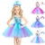 ieftine Costume pentru fete-Sirenă Coadă de Sirenă Ariel Aqua Princess Rochie de fete cu flori Costum de petrecere tematică Rochii din tul Cosplay for Fete Pentru copii Carnaval Mascaradă Nuntă Invitat la nunta